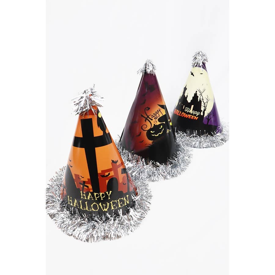 MIX COLOR Halloween Party Cone Hats Set for wholesale on Faire2
