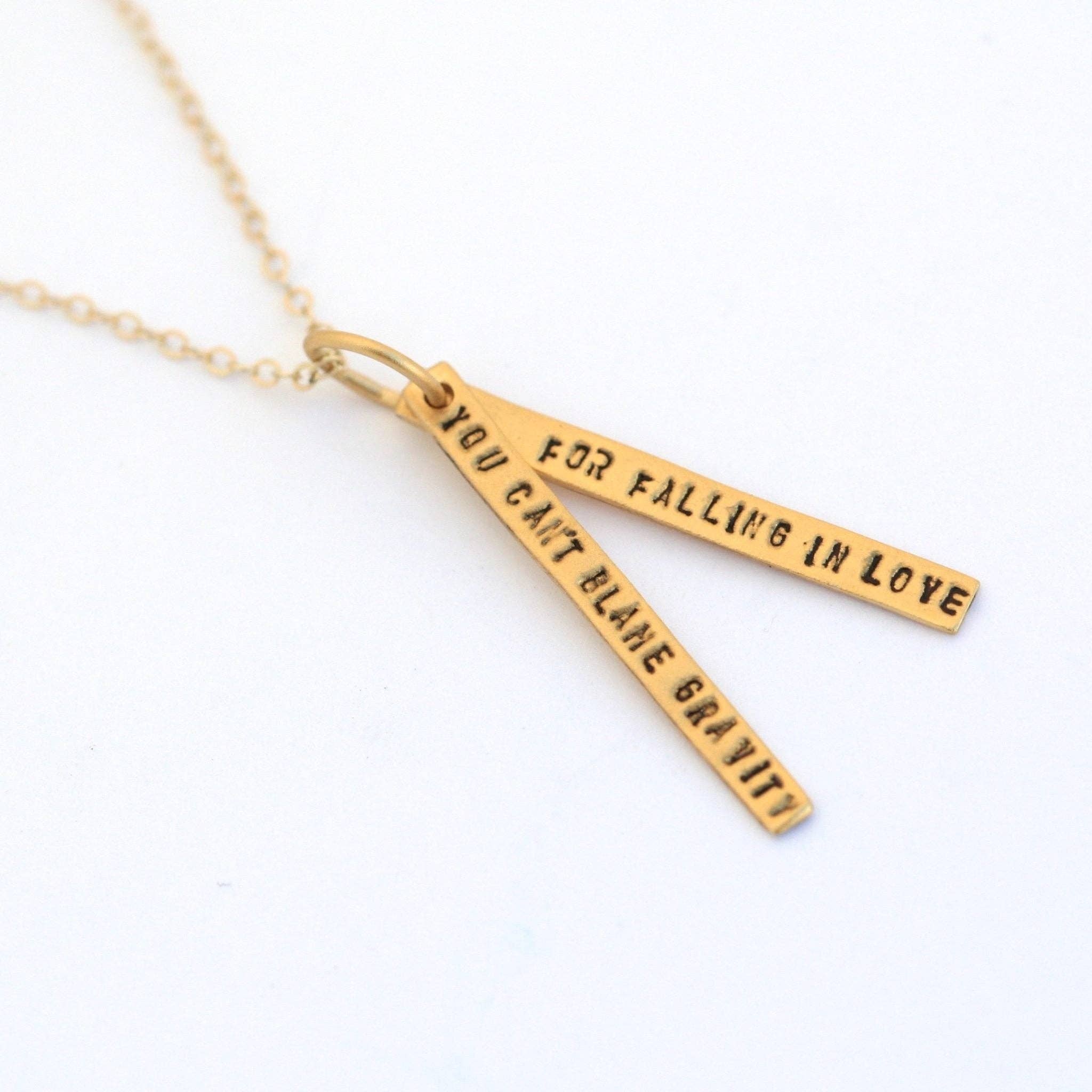 Chocolate and Steel - Wholesale Pendant/Charm Necklace - You Can't Blame Gravity for Falling in Love - Albert Einstein quote necklace4
