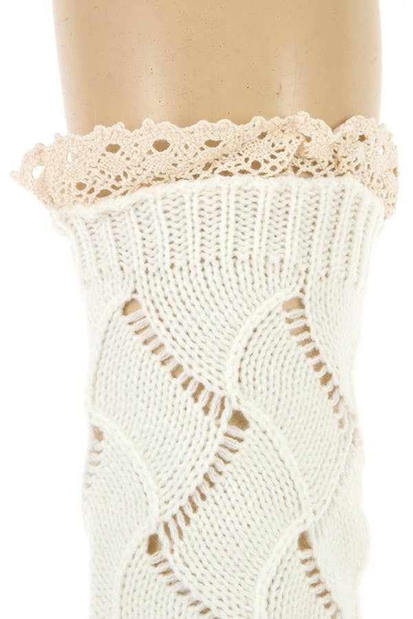 Andrea Bijoux – Engroshandel Benvarmere - Dame – ZIGZAG STRIK MØNSTER BLONDER TOP BEN VARMERE1