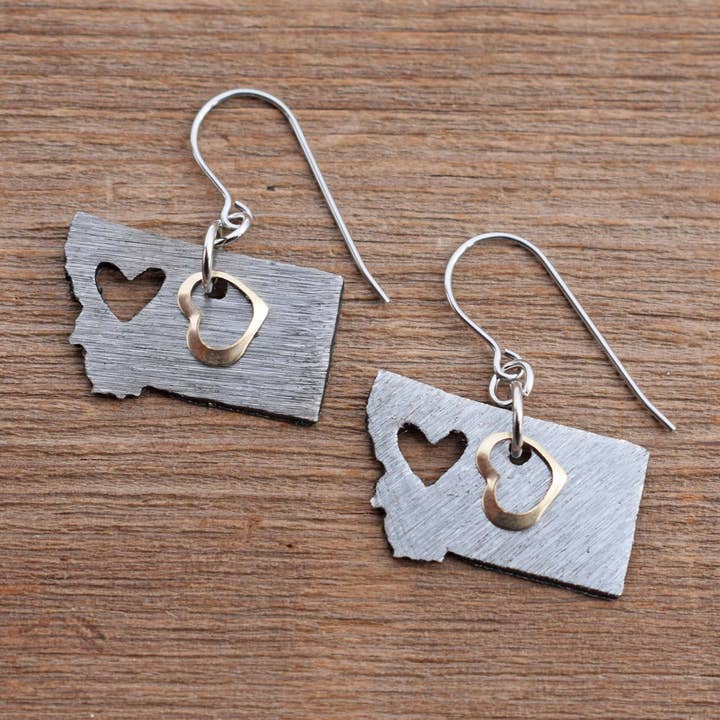 In Love with Montana Gold-Filled Heart Earrings for wholesale by Cool Water Jewelry