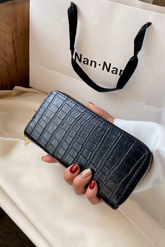 ACCITY - Wholesale Wallet - Women's - STONE PATTERN DOUBLE LAYER WALLET_CUAB00610