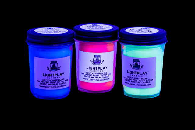 Lightplay Candles - Wholesale Novelty Candle - Glow/UV Waxplay in a Box Gift Set - 110F Melting Soy UV2