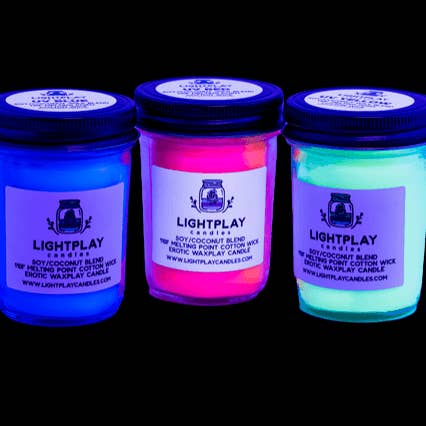 Lightplay Candles - Wholesale Novelty Candle - Glow/UV Waxplay in a Box Gift Set - 120F Melting Paraffin UV2