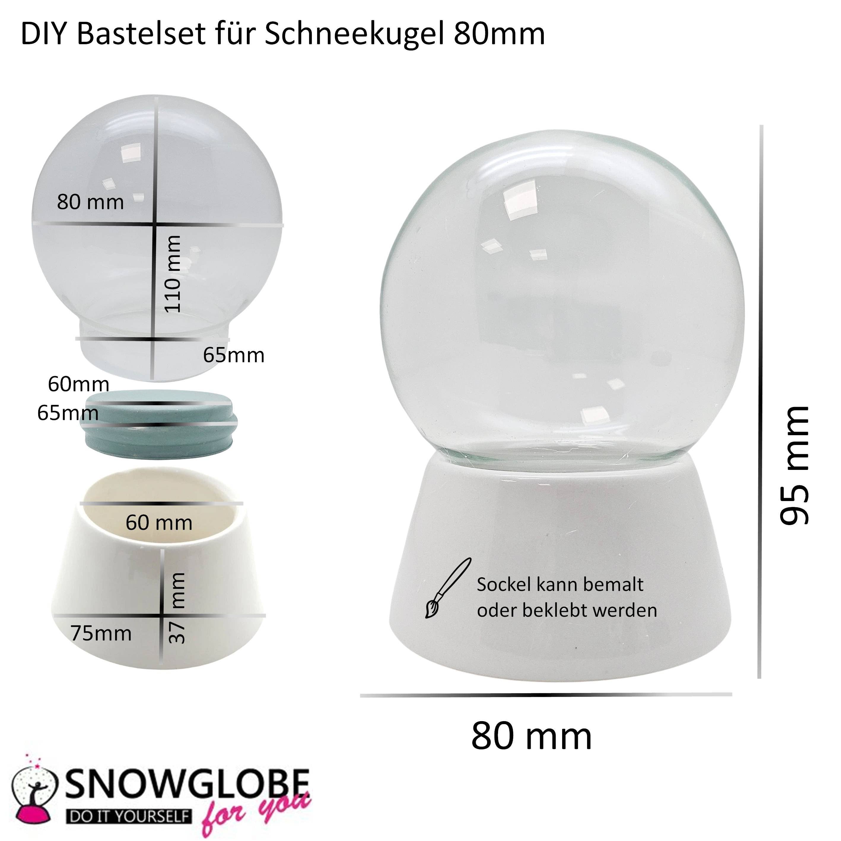 Schneekugelhaus – wholesale DIY-pysselkit – 80 mm gör-det-själv snöglob med glas och porslin1