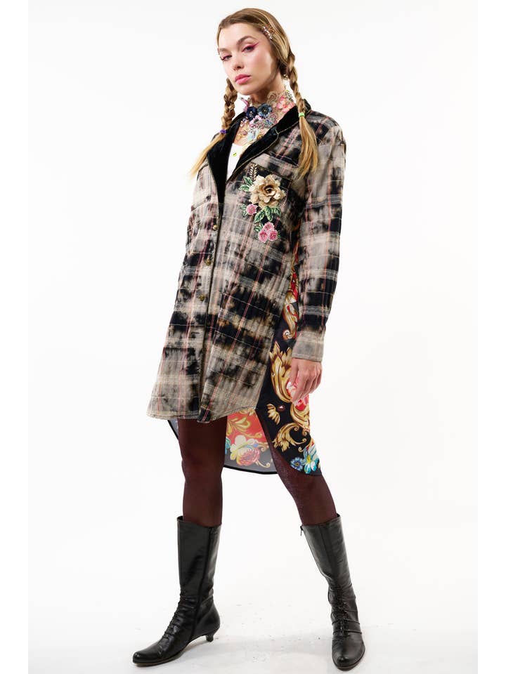 Queen Rules Shirt Dress - Oxidized Black for wholesale on Faire