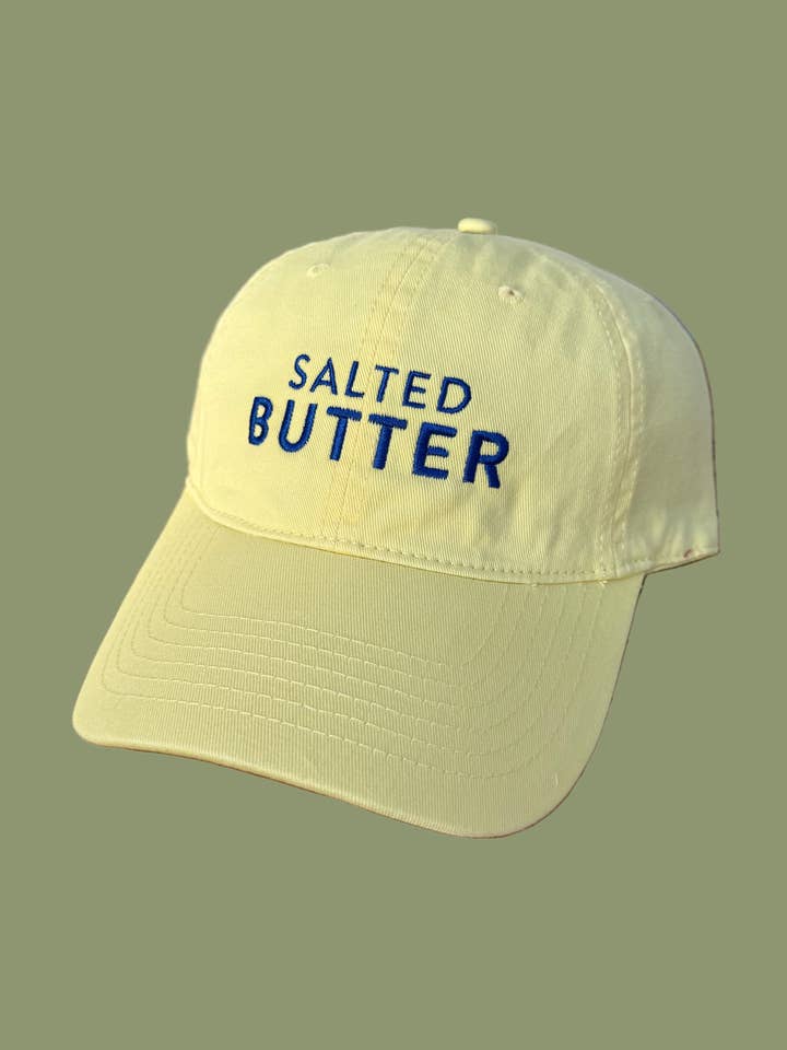 Salted Butter Embroidered Hat for wholesale by Dainty Studios