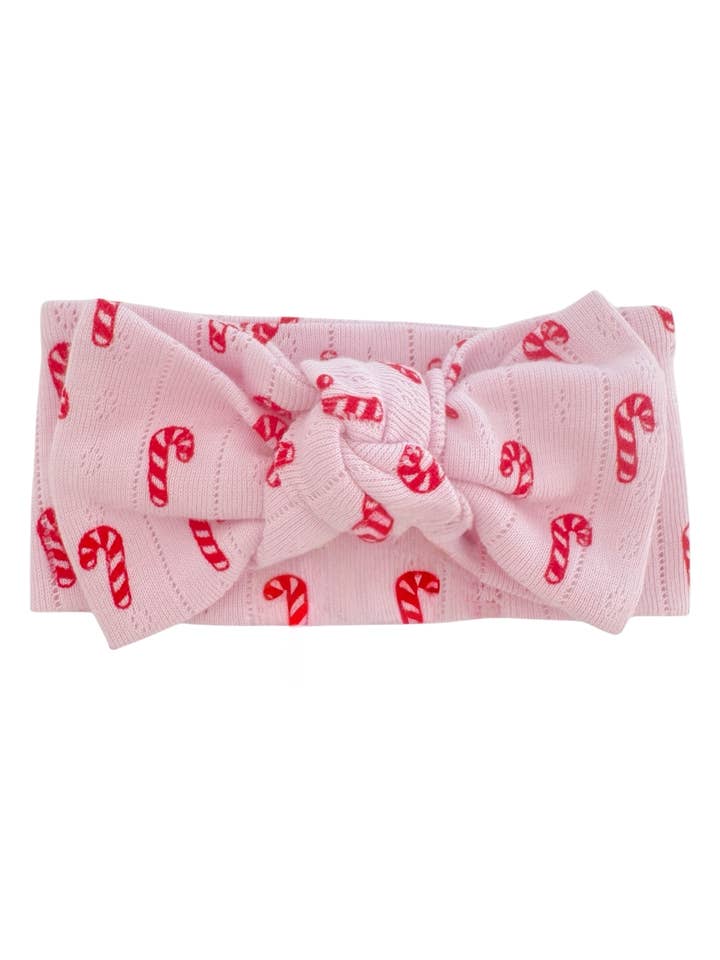 Pink Candy Cane / Organic Pointelle Bow for wholesale by SIIX Collection
