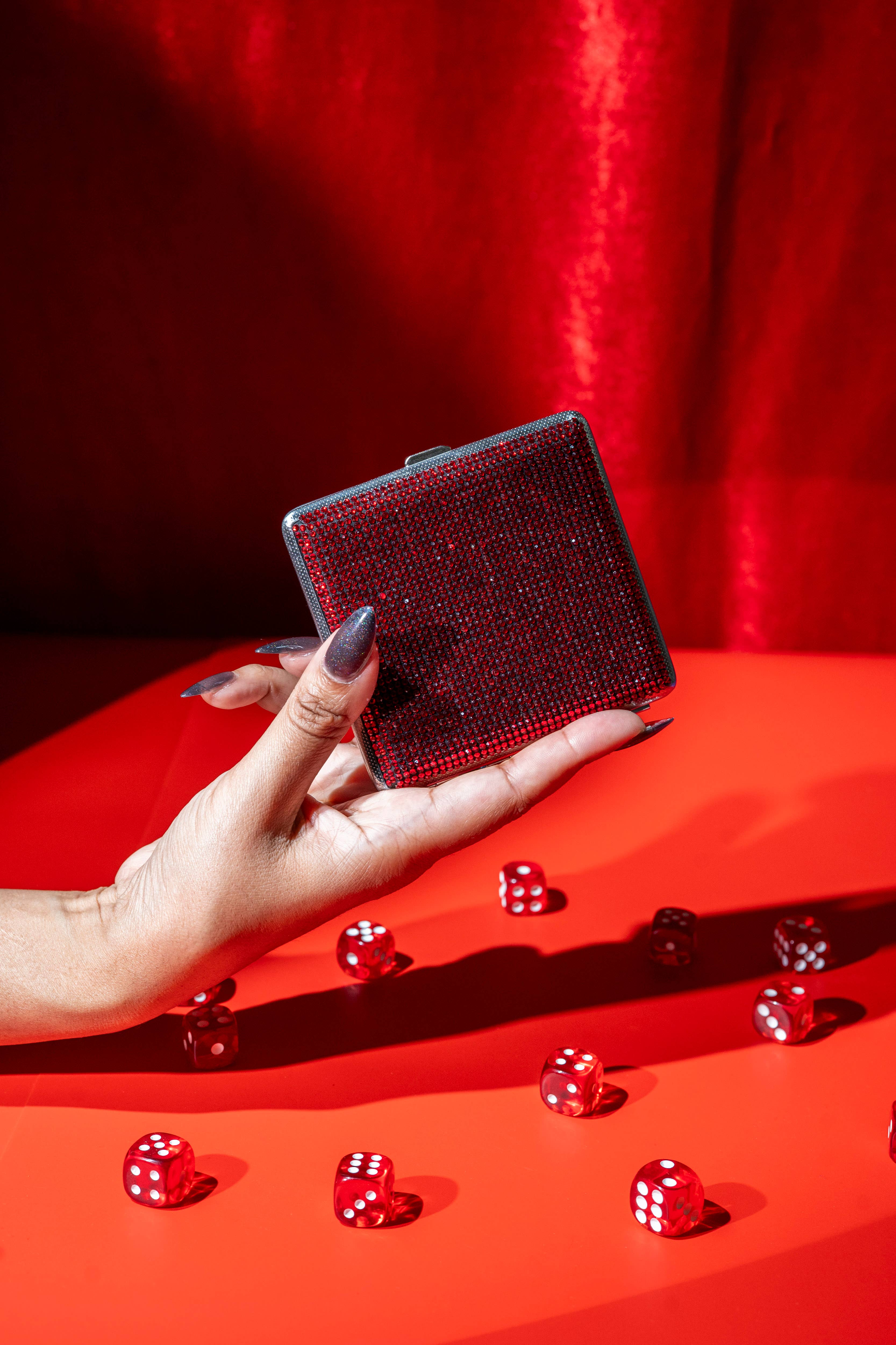 A Shop of Things - Wholesale Cigarette Case - Rhinestone Cig Case- Red1