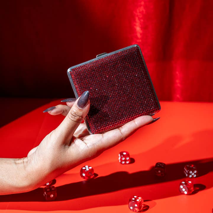 A Shop of Things - Wholesale Cigarette Case - Rhinestone Cig Case- Red1