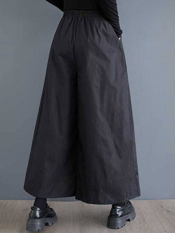 VividLux – Engroshandel Bukser - Dame – Løse brede benelastiske blomstertryklommer Culottebukser6