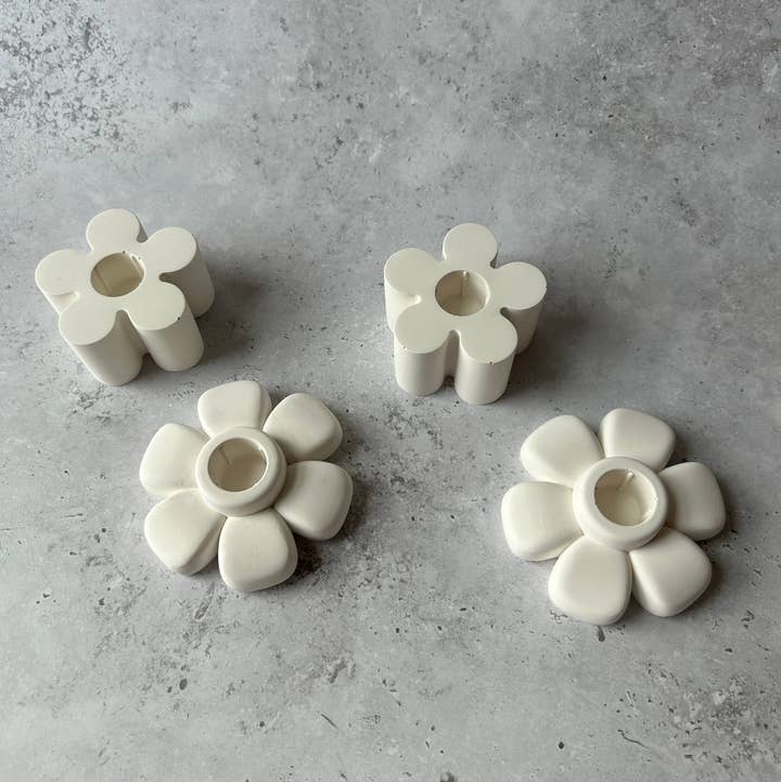 Floral/ Flower CandleStick Holder, Tapered Candle holder for wholesale by AlphaGrayArt