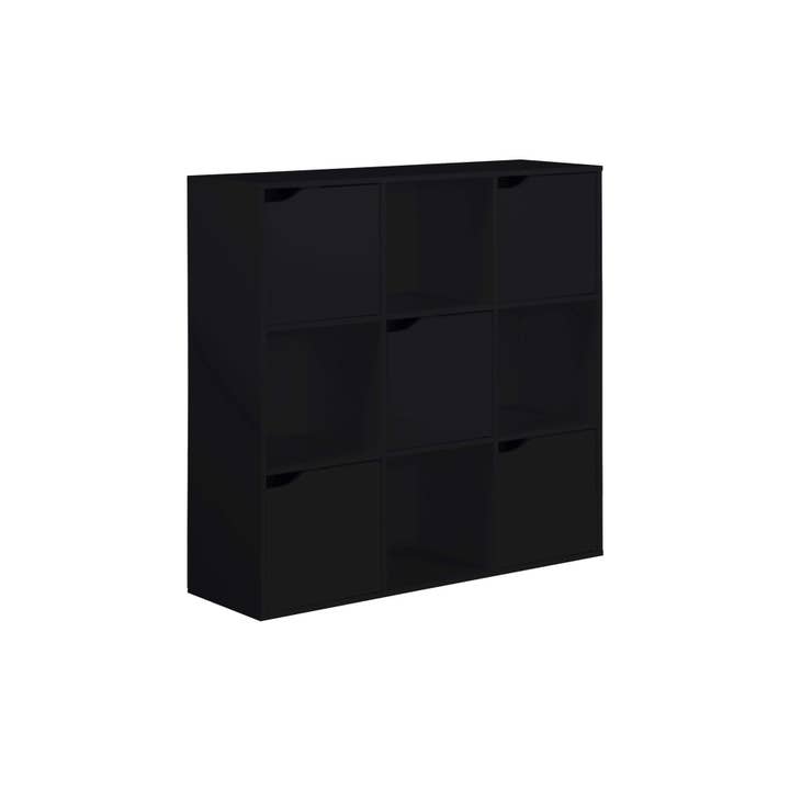 Kachnar Bookcase 90x90x30 Black Modern Chipboard for wholesale by Mobili Rebecca