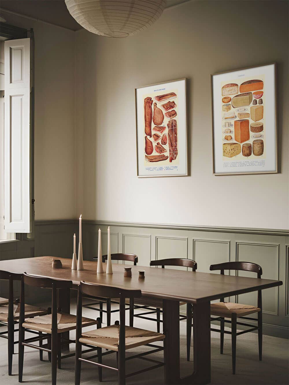 Modern Antique Prints - Wholesale Kunstprint - Vintage illustratie van kaassoorten – kunstafdruk uit Mrs. Beeton's huishoudboek2