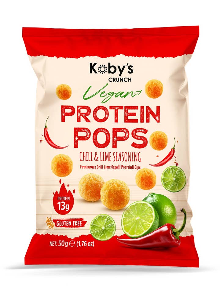 Koby’s Crunch Protein Pops Chili Lime Oven Baked,13g Protein for wholesale by Nova Brands