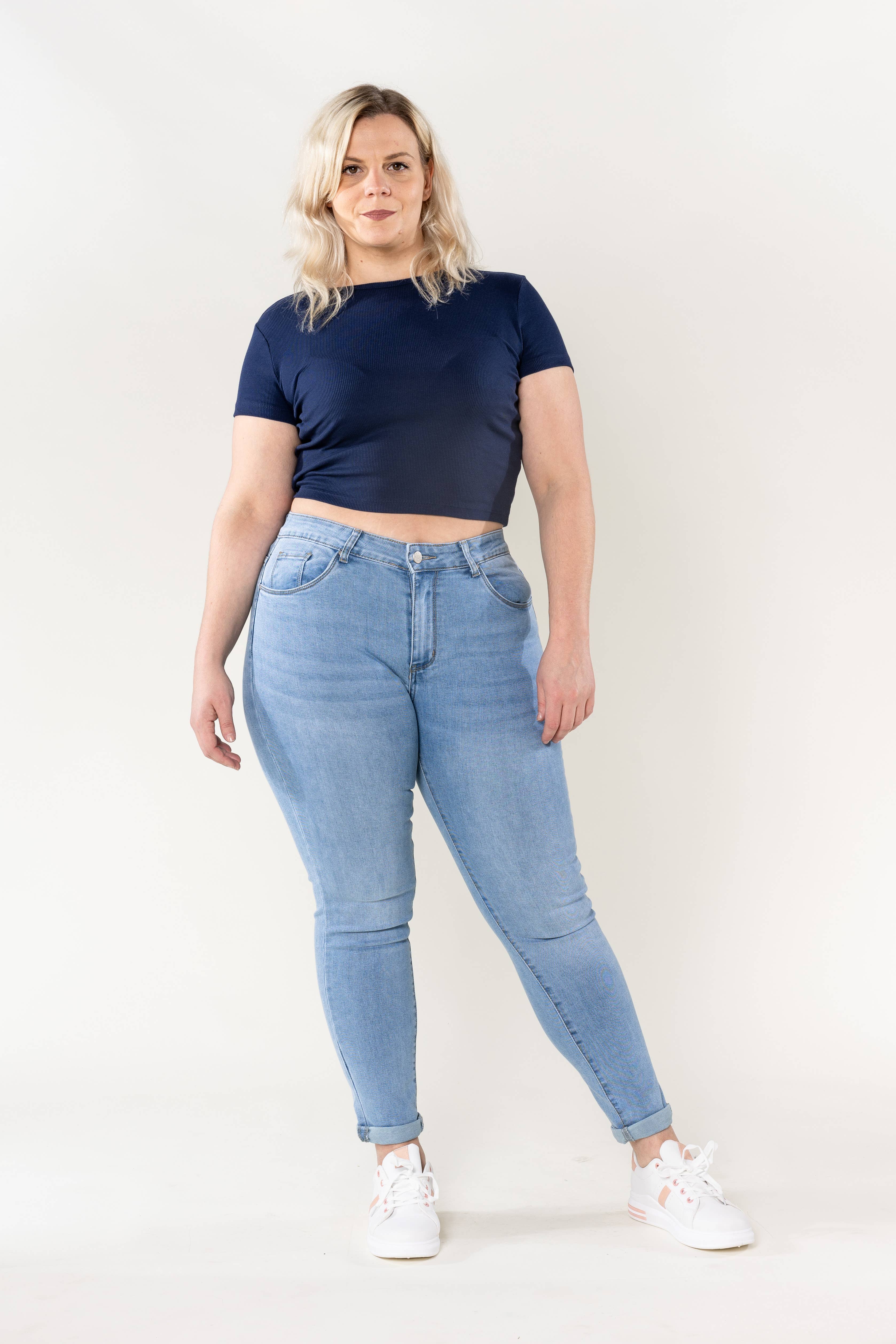 Nina Carter - Venta al por mayor Vaqueros - Mujer - Jeans ajustados elásticos de talla grande Nina Carter P102GT8