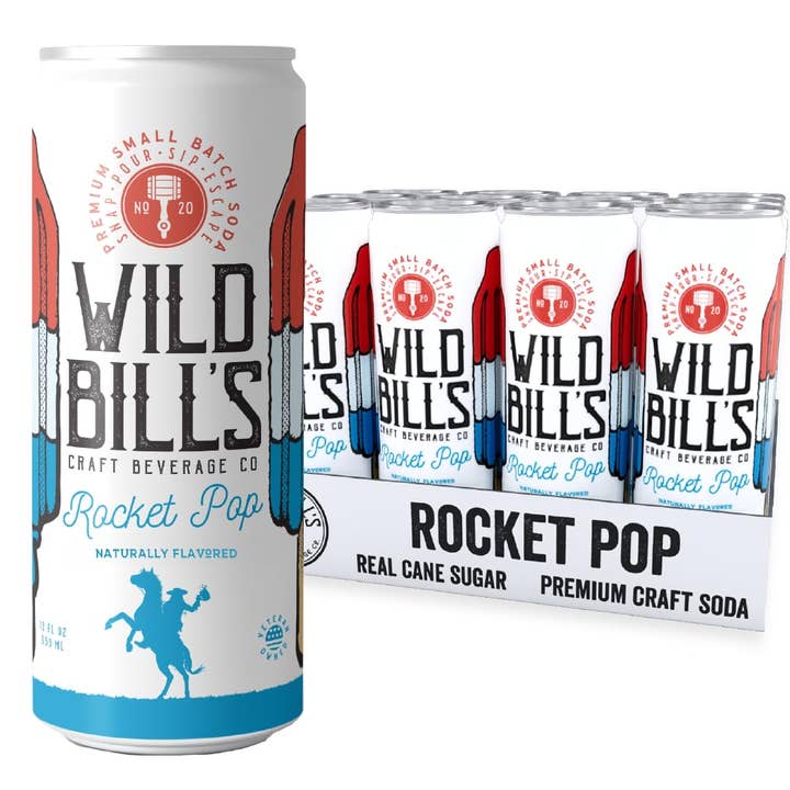 Pops Distro Inc - Wholesale Soda/Carbonated Drink - Wild Bill's Ring Pop, Rocket Pop, 12oz Cans, 12ct
