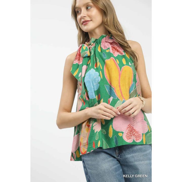 STYLE USA - Wholesale Tunic - Women's - NEW Multi-Color Floral Halter Neck Boho Top5