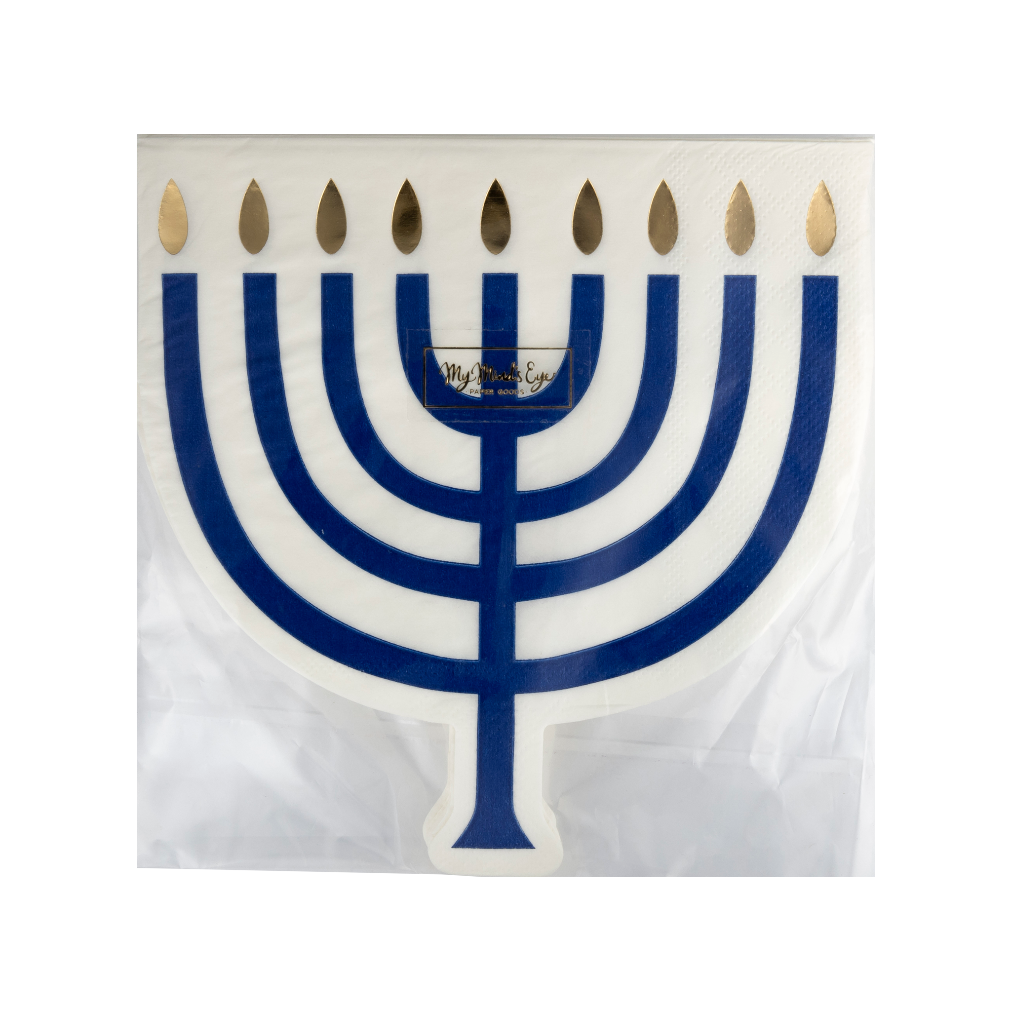 My Mind’s Eye - Wholesale Disposable Napkin - HNK1141 - Shaped Menorah Luncheon Napkin3