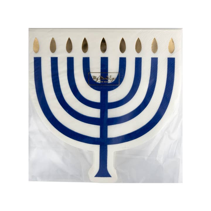 My Mind’s Eye - Wholesale Disposable Napkin - HNK1141 - Shaped Menorah Luncheon Napkin3