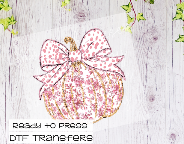 Trendy Chic Apparel LLC – wholesale Sublimation transfer – Pink Floral Pumpkin Transfer0