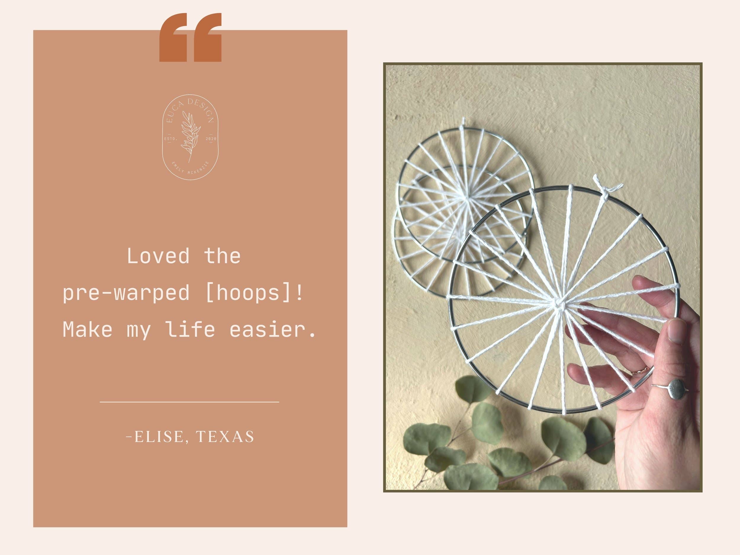 Euca Design – Großhandel Bastelset – 3-teiliges Set: Gezogene 5-Zoll-Metallreifen zum Weben6