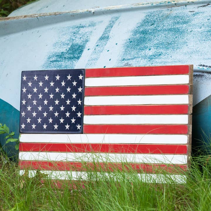 Rustic Marlin Personalized Home Decor - Wholesale Sign - Classic Wooden American Flag3