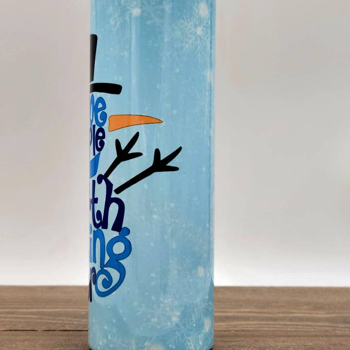 LGH Designs – Großhandel Thermotasse/-becher – Manche Menschen sind es wert, für Olaf-Becher zu schmelzen, 20 Unzen dünner Becher, Frozen, Schneemann, Schneeflocke, Elsa, Anna, persönliche Flut, blau