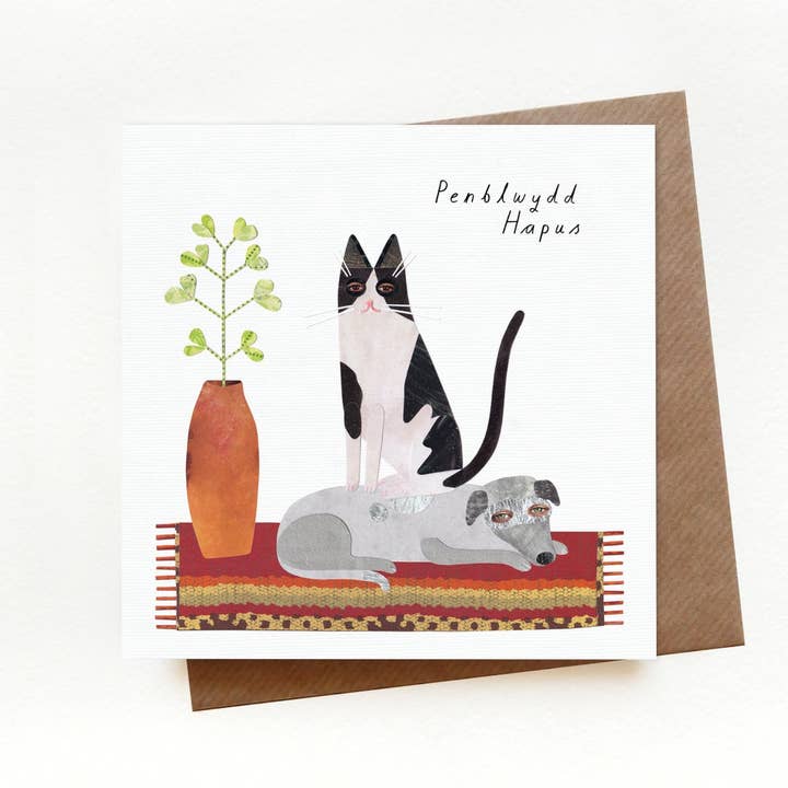 Paperwhale Cards & Paper Goods – wholesale Birthday card – Birthday Cat Welsh Card