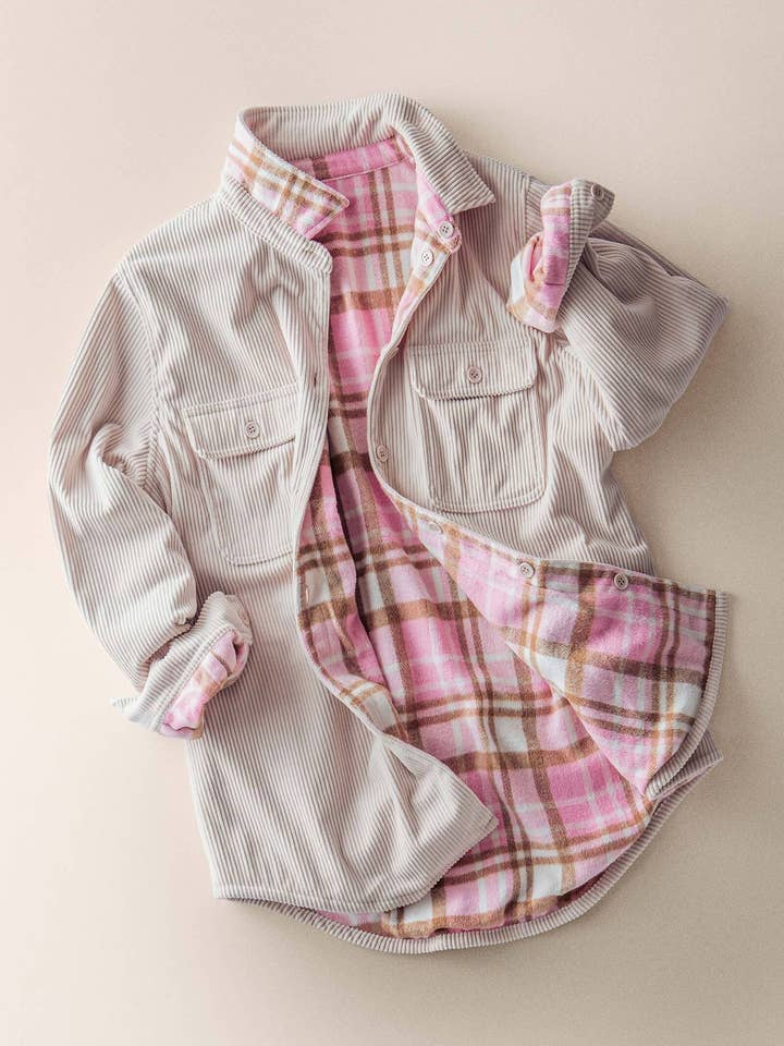 Urban Daizy - Wholesale Shirt Jacket/Shacket - Women's - Plaid Flannel-Lined Corduroy Shacket