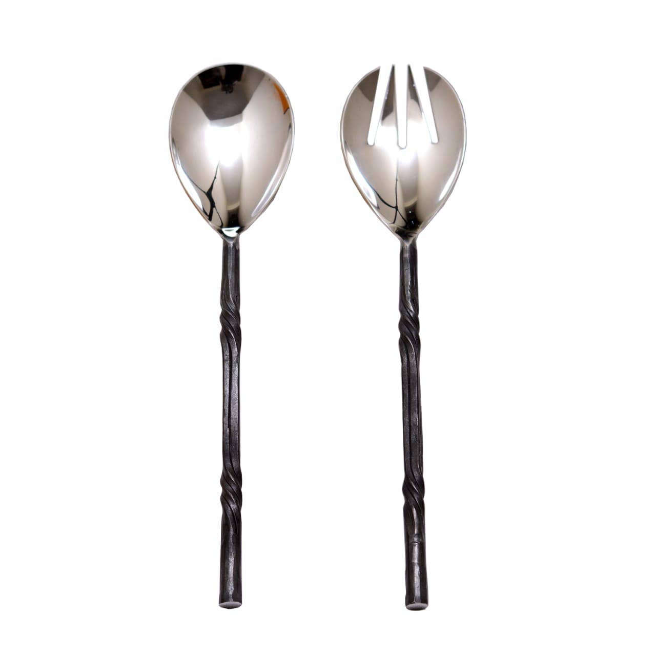 Hartsmede - Venta al por mayor Juego de cubiertos - Juego de cubiertos de acero inoxidable en carbón retorcido, 18 piezas2