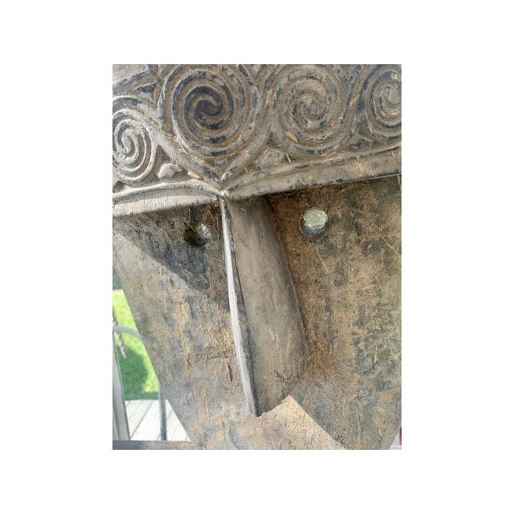 Paloma Black (Casa Natura Design, S.L.) - Wholesale Sculpture - Large Heavy & Solid Wooden Hand Carved Mask On Stand With7