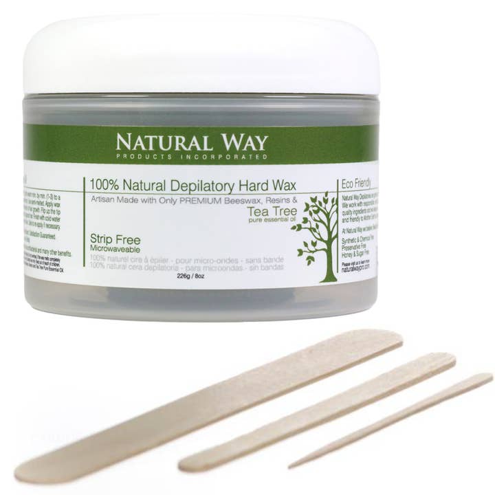 Natural Way Hårdvoks: Ansigt & Kropsvoksning | Begynderkit: Tea Tree Formel til Mikrobølgeovn - 8 oz for engroshandel hos Natural Way Products