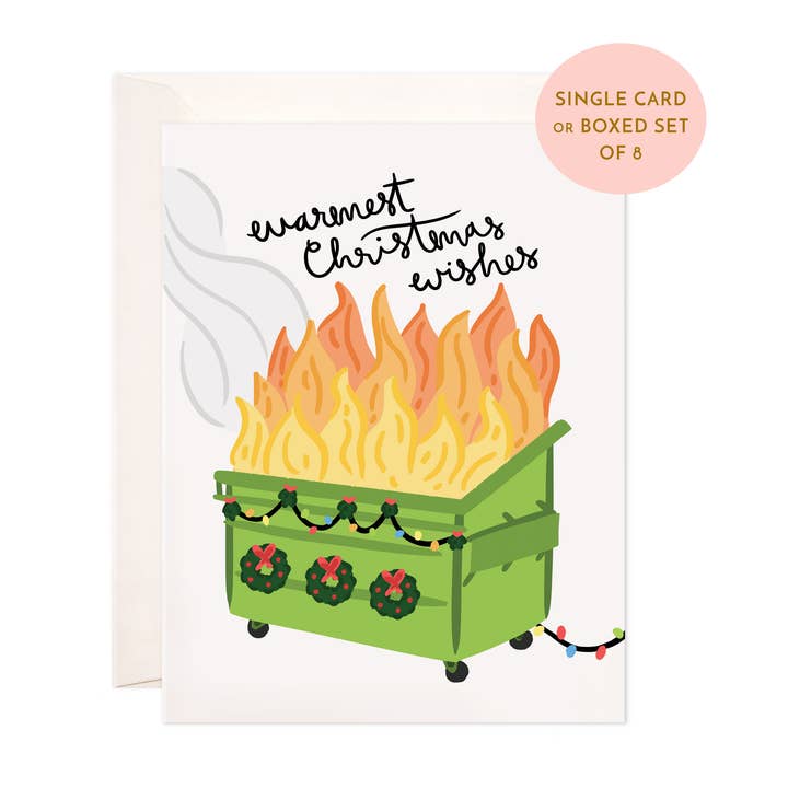 Biglietto di auguri natalizio da cassonetto, divertente biglietto di Natale per la vendita all'ingrosso da parte di Bloomwolf Studio