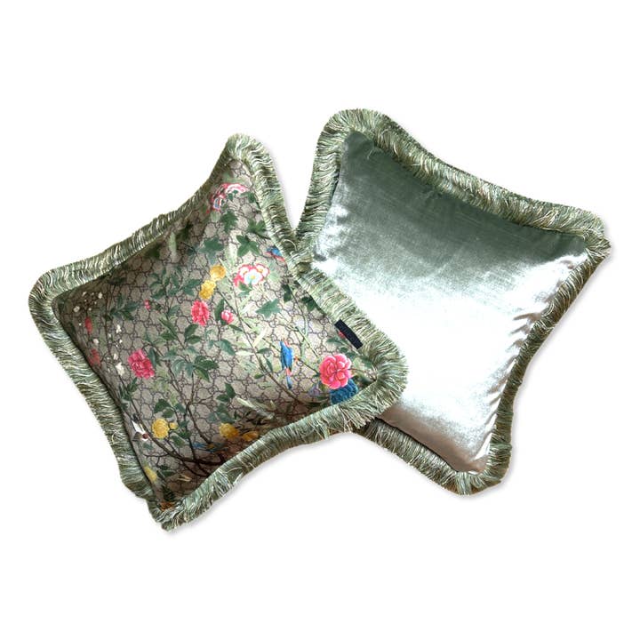 Gucci GG-logotyp Chinoiserie sidenkuddar för wholesale av Vintage Luxe Up