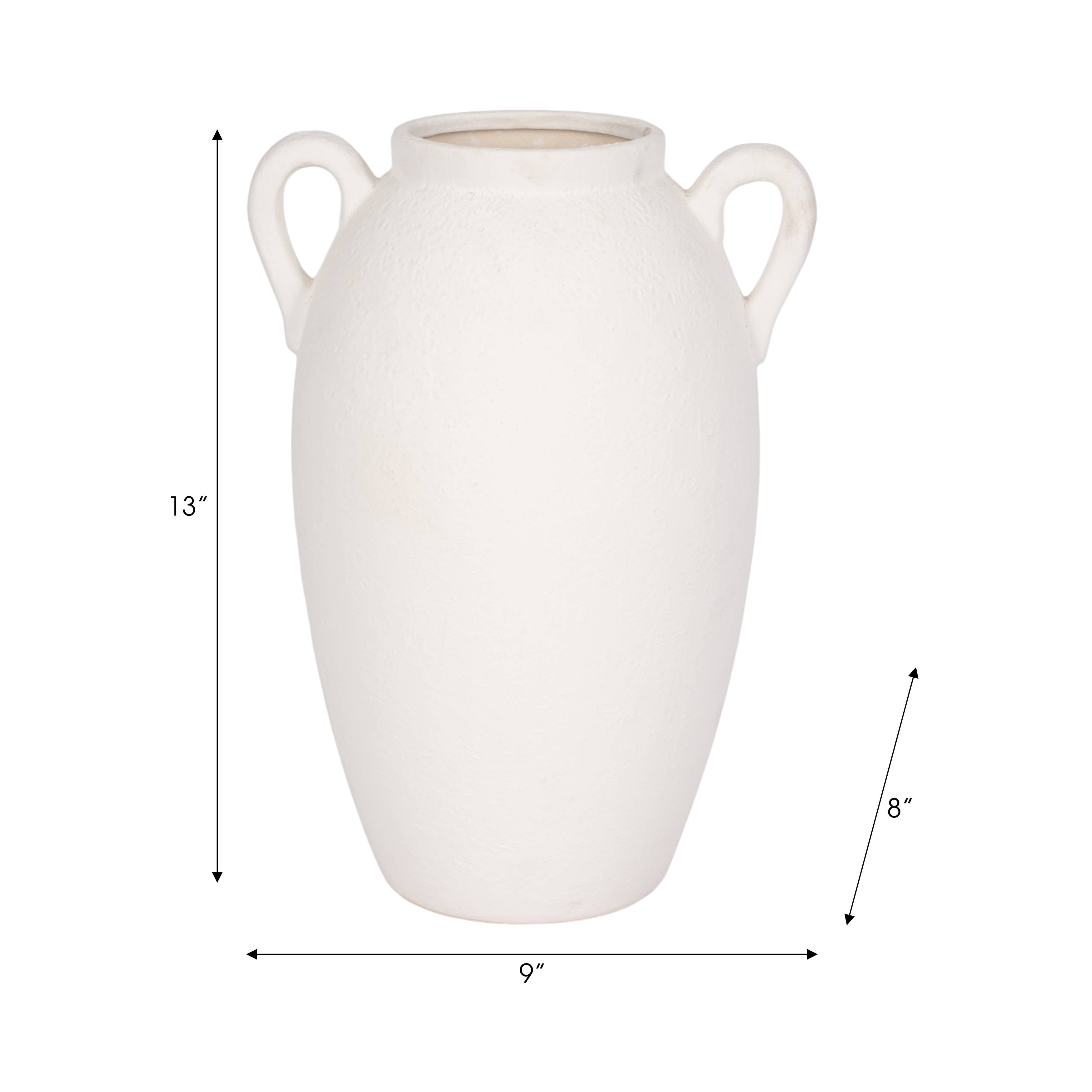 Sagebrook Home - Wholesale Vase - 13 in. White Stoneware Textured Jug with Handles Vase3