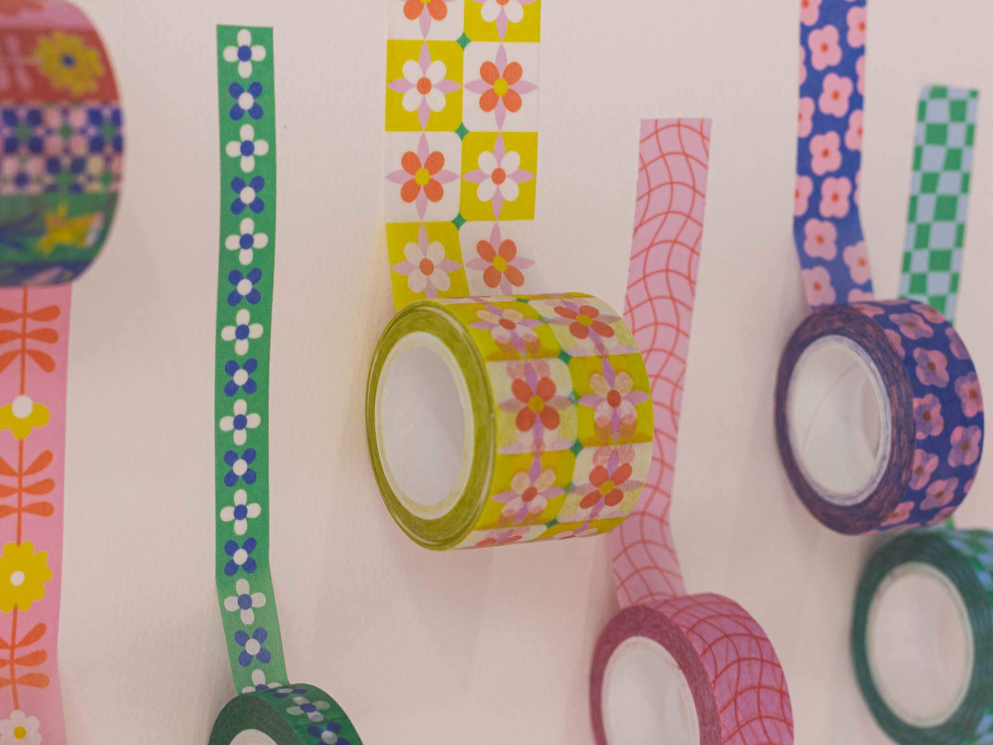 My Darlin' - Wholesale Washi Tape - Flowerchain 10mm • Dainty Retro Flowers Skinny Washi Tape2