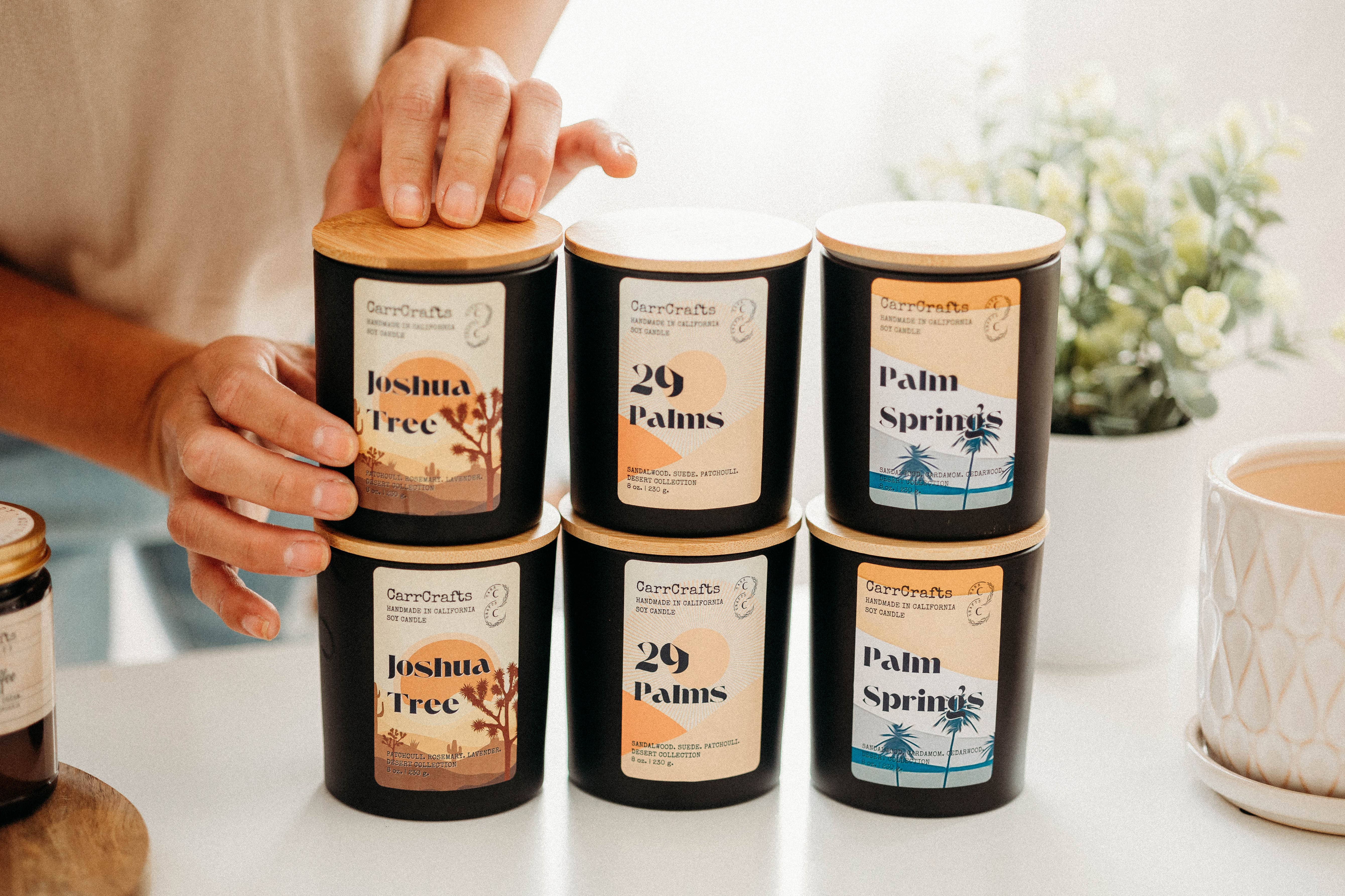 CarrCrafts Home and Body - Wholesale Jar/Filled Candle - Joshua Tree Soy Candle1