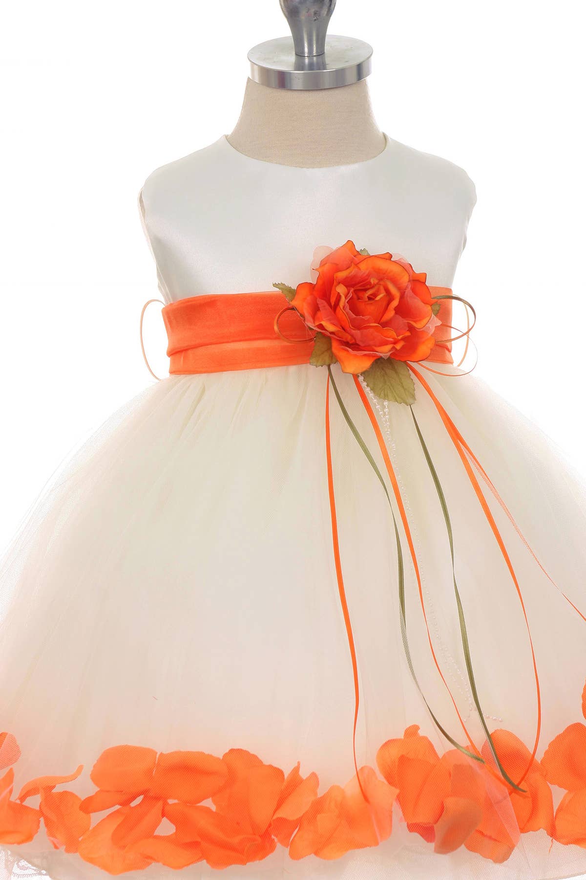Kid's Dream - Wholesale Dress - Baby - Satin Flower Petal Baby Dress with Organza Sash8