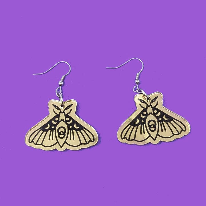 Moth Dangle Earring | Nature | Witchy for wholesale by Unpossible Cuts