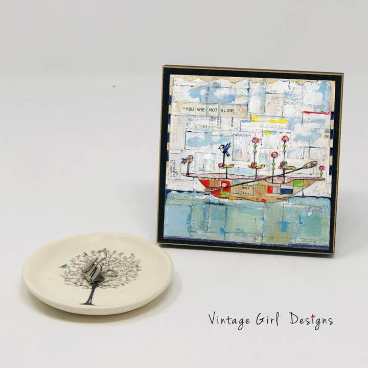Vintage Girl Designs LLC - Wholesale Plaque - ALONE 4X4 DESK PLAQUE