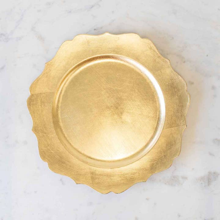 The Royal Standard - Wholesale Charger Plate - Cartouche Charger Gold 13"