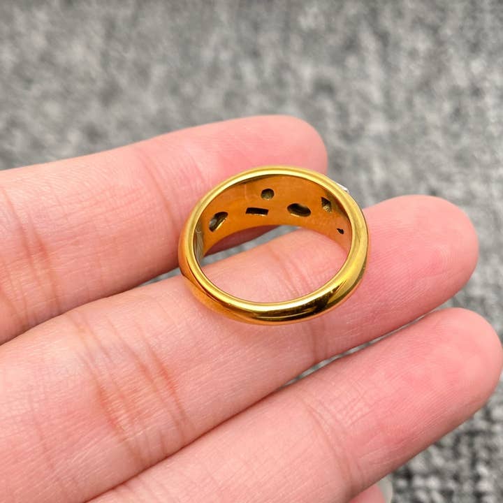 Mio Queena - Wholesale Multi-Stone Ring - Colorful Zircon 18K Gold Plated Stainless Steel Ring - FGS
