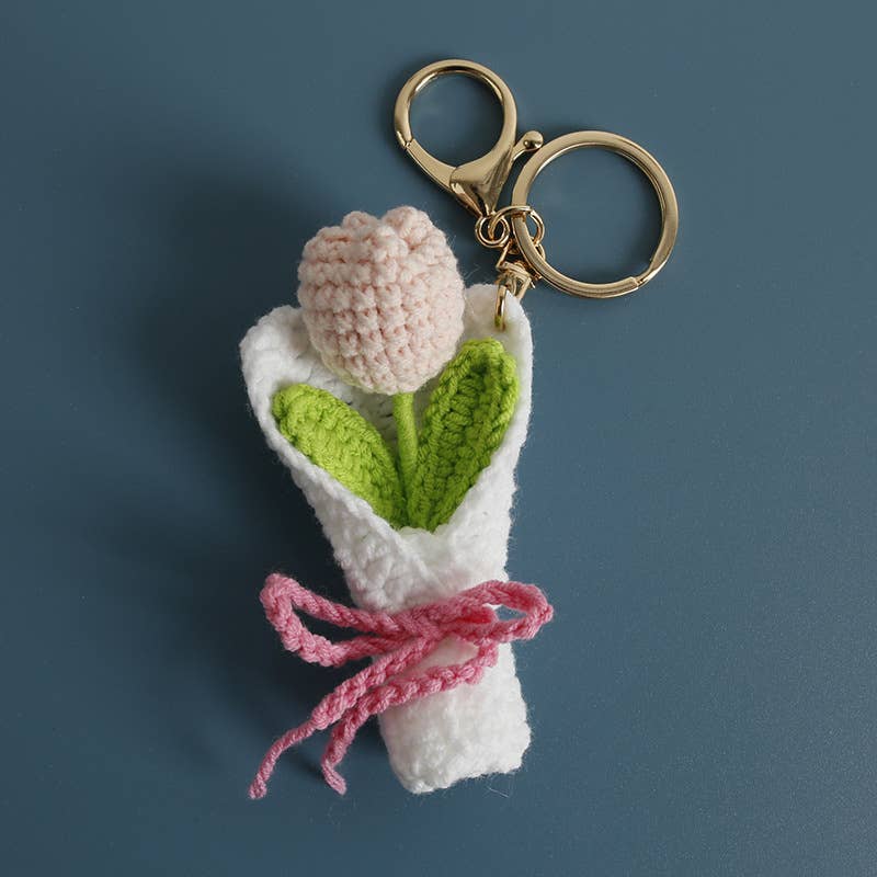 Tourtiwi - Wholesale Keychain - Women's - Handmade Crochet Tulip Daisy Sunflower Keychains5