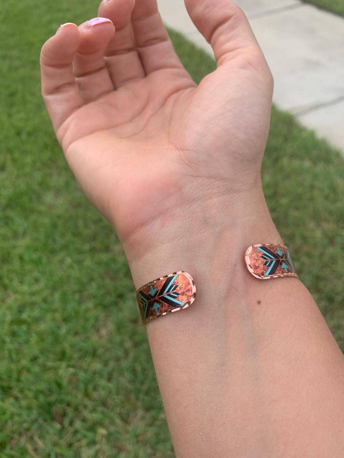 COPPER ARTS INC. - Wholesale Cuff Bracelet - BNS 715 Flame Painted Native Cuff Bracelets 3