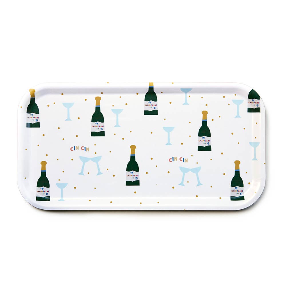 BLU KAT – Engroshandel Serveringsbakke – CHAMPAGNE Serveringsbakke - 43 x 22 cm0