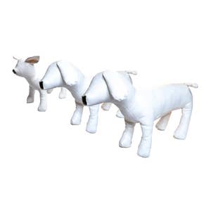 Dog Mannequin PU Leather for Clothes Soft Pet Display Mannequin L Size  White 