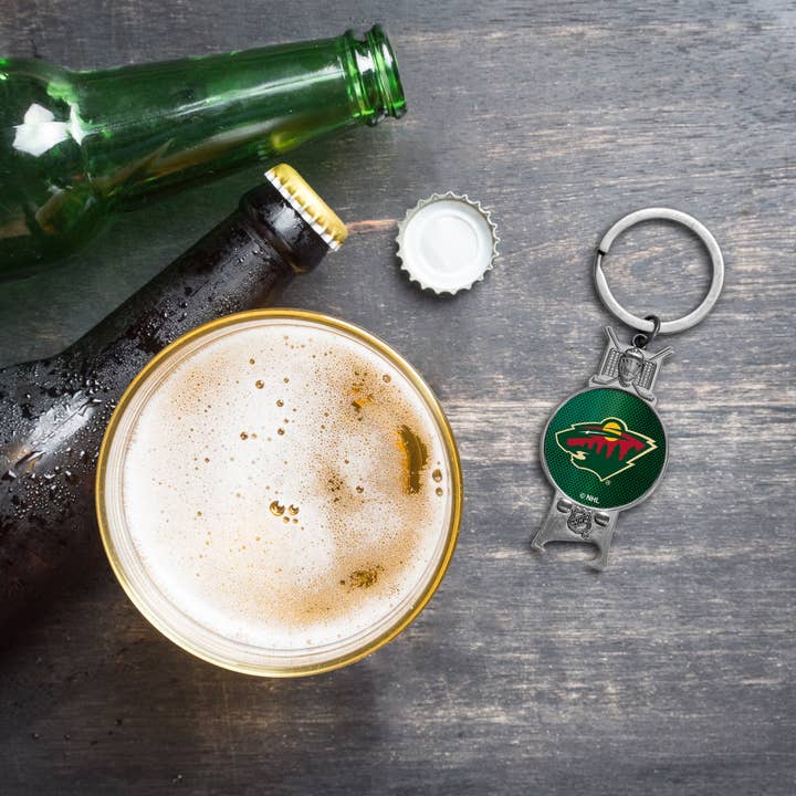 Rico Industries - Wholesale Keychain - Unisex - NHL Hockey Minnesota Wild Sculpted Bottle Opener Keychain1