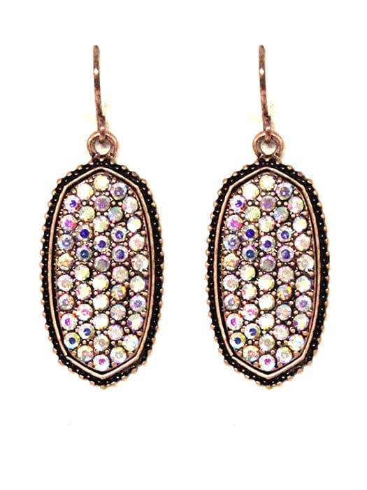 MiMi Wholesale - Wholesale Dangle Earrings - VE1550 Pave Rhinestone Oval Hexagon Drop Earrings0