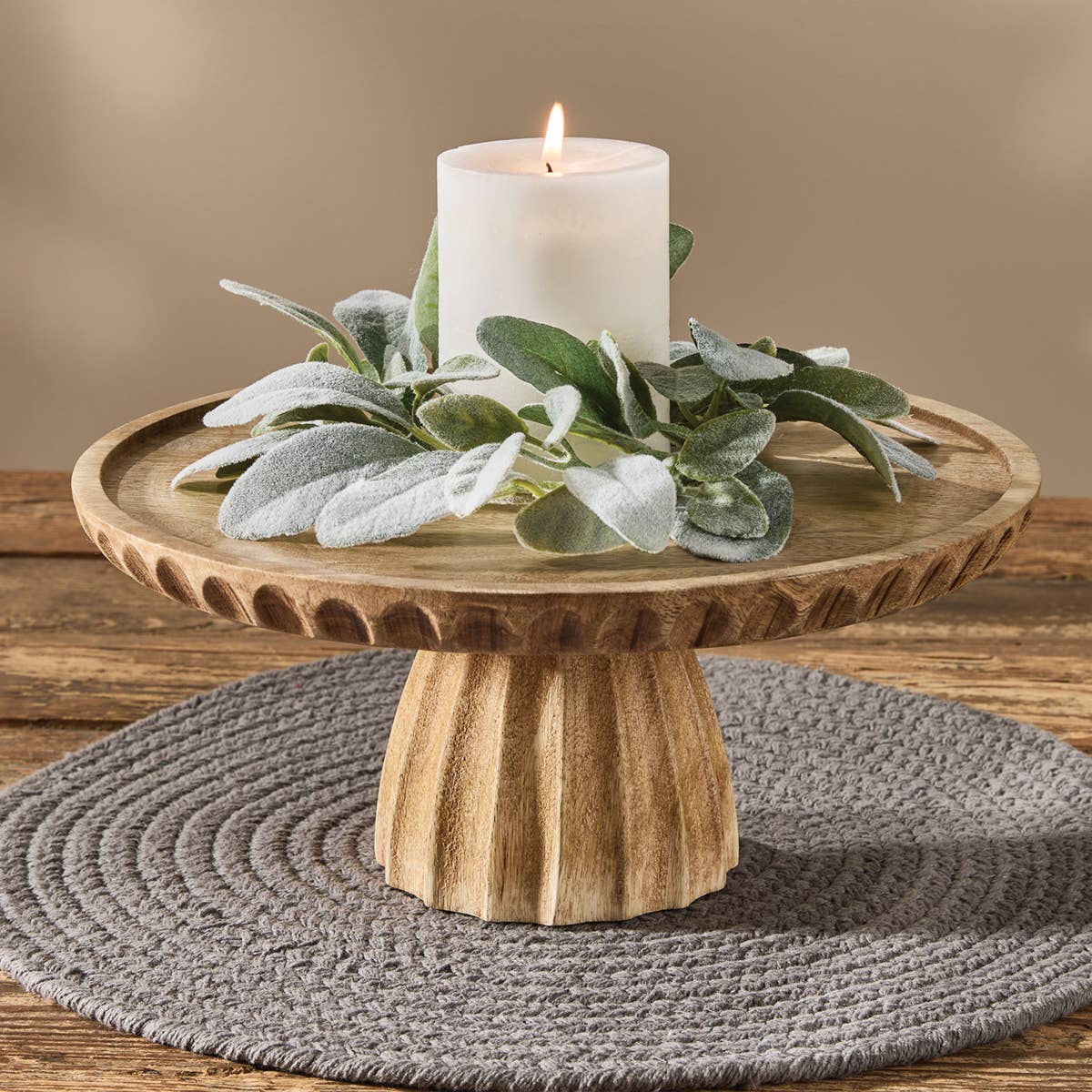 Split P - Wholesale Cake Stand - Fluted Wood Cake Stand4