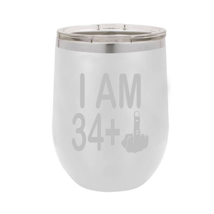 Calm Down Caren - Wholesale Insulated Mug/Tumbler - I am 34 + Middle Finger Polar Wine Tumbler - 35th Birthday1